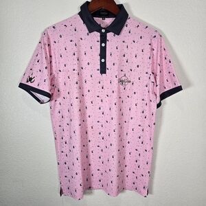 Blade & Grass Club Mens Short Sleeve Medium Golf Performance Polo All Over Print
